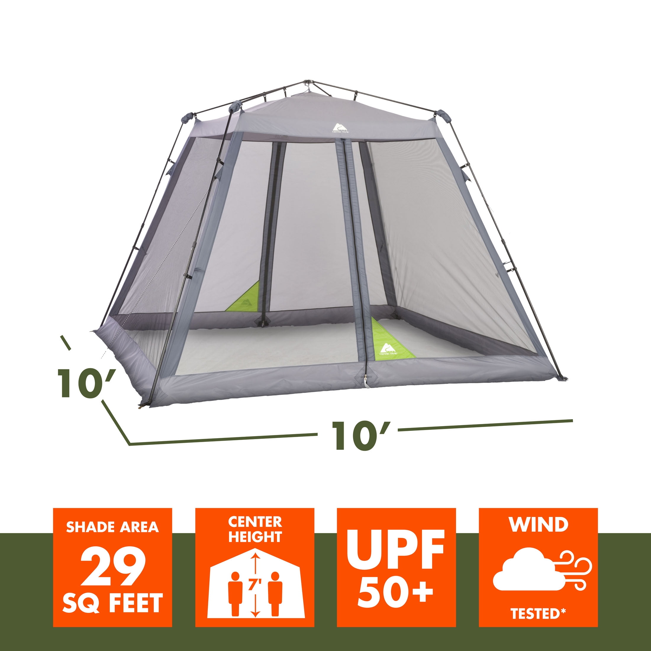 Ozark Trail 10' x 10' Foot Instant Screen House Shade, 100 square feet