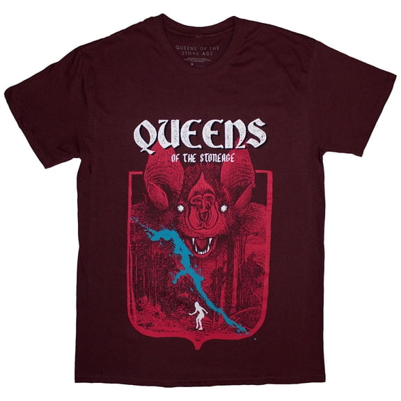 Queens Of The Stone Age Unisex T-Shirt Bat (Maroon Red)