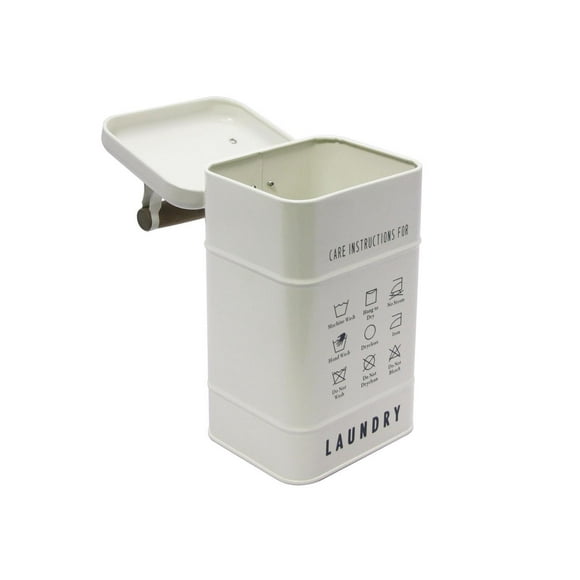Maninstays Boîte de rangement pour lessive en poudre blanche, petite, avec couvercle