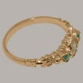 thumbnail image 5 of LBG British Made 9k Rose Gold Natural Opal & Emerald Womens Promise Ring - 33 size options - Size 7, 5 of 9