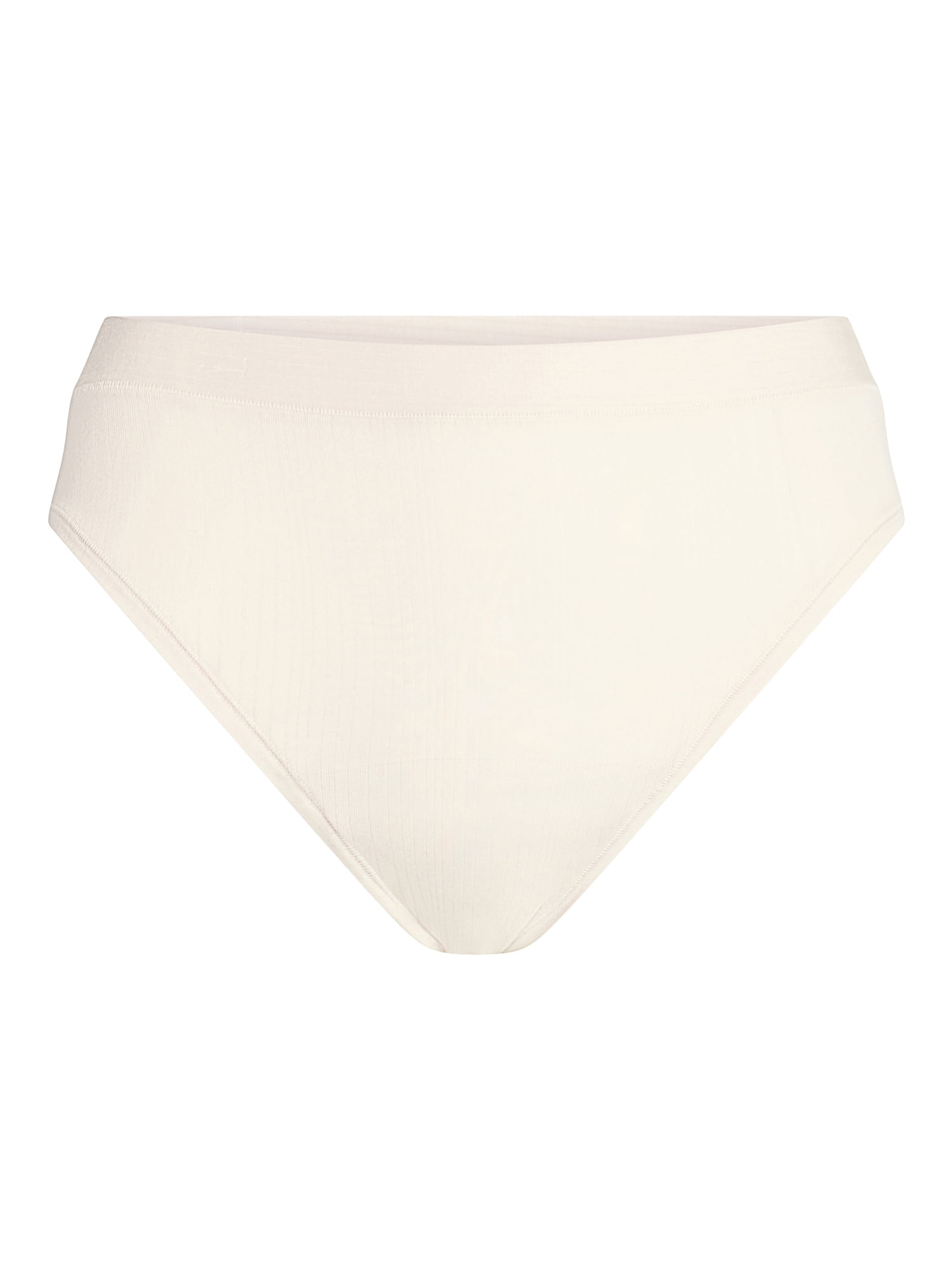 Joyspun Women's Ribbed Modal High Cut Brief Panties, 3-Pack, Sizes XS-3XL