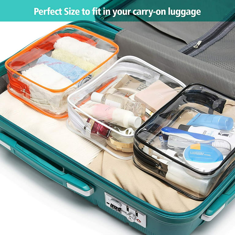 BORSALI Clear Travel Bags for Toiletries - TSA Clear Toiletry Bag for  Traveling, Cosmetics, Carry on 3-1-1 Liquids & Other Items - TSA Approved  Quart