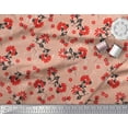 thumbnail image 2 of Soimoi Japan Crepe Satin Fabric Leaves & Floral Artistic Print Fabric by Yard 42 Inch Wide, 2 of 3