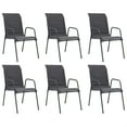thumbnail image 2 of vidaXL Patio Dining Set Steel Black Garden Outdoor Seat Furniture 5/7 Piece, 2 of 5