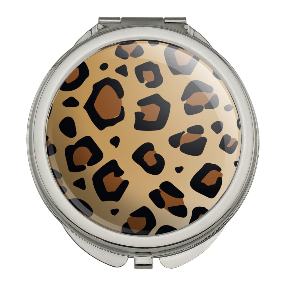 Leopard Print Animal Spots Compact Travel Purse Handbag Makeup Mirror