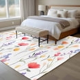thumbnail image 4 of Spring Rustic Area Rugs 5x7 ft Pink Flower Leaves Abstract Floral Botanical Washable Rug Non Slip Indoor Carpet Absorbent Floor Mat for Living Room Bedroom Dining Room, 4 of 9