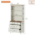 thumbnail image 7 of WAMPAT Farmhouse 72" Tall Bookcase, Large Wooden Display Book Case Shelf with 3-Tier Open Book Shelves and 3 Drawers, 3 Tier Bookshelf for Living Room, Library, Study Room, Bedroom, Office, White, 7 of 7