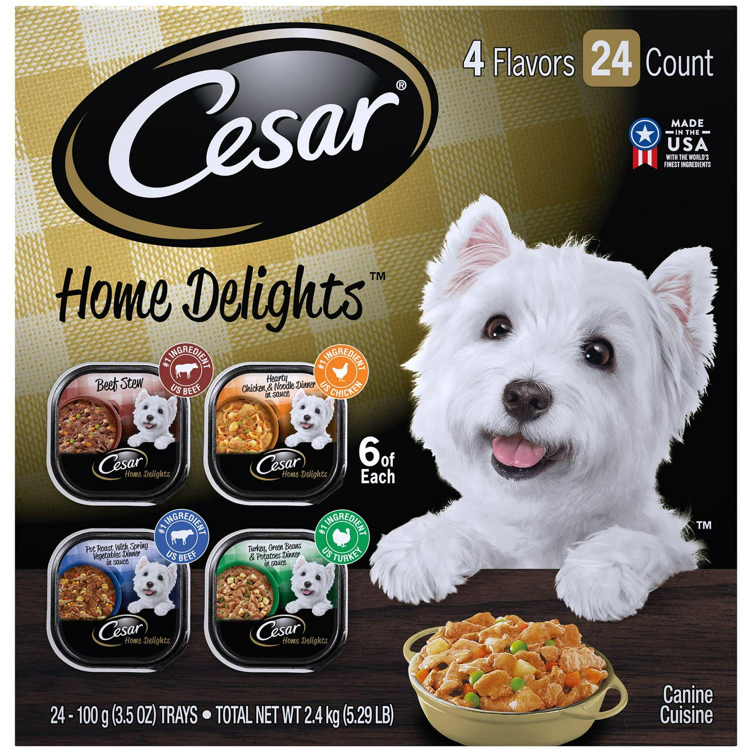 Cesar Home Delights Meaty Flavors Adult Chicken and Beef Chunks Wet Dog