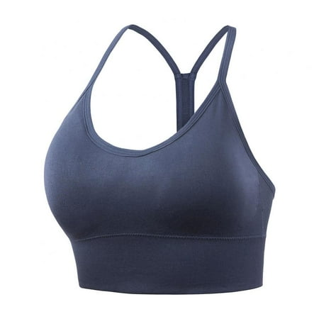 

Baywell Women s Y Back Sports Bras Spaghetti Strap A–D Cups Low Impact Racerback Padded Yoga Running Workout Bra Blue S-2XL