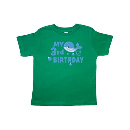 

Inktastic Nautical My 3rd Birthday with Blue Whale Gift Toddler Boy or Toddler Girl T-Shirt