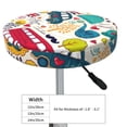 thumbnail image 4 of Balery London Symbols Fundas de asiento para taburete de bar redondo de tela de terciopelo ajustables que protegen de arañazos y manchas para sillas de 14 a 17 pulgadas.-12 inch, 4 of 7