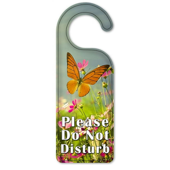Do Not Disturb Door Knob Hanger Sign - Butterflies