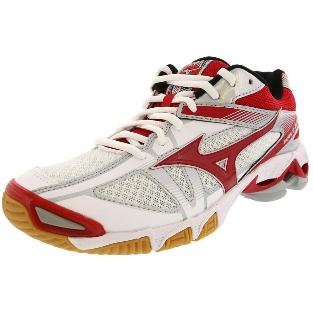 Mizuno Women's Wave Bolt 6 White / Red Grey AnkleHigh Volleyball Shoe