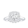thumbnail image 4 of Rosec Jewels Moissanite Halo Engagement Ring for Women (D-VS1 Quality), 14K White Gold, US 11.00, 4 of 8