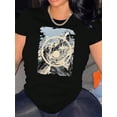 thumbnail image 1 of T-Shirt Blanc à la Mode pour Femme avec Motif Créatif de Montagne Enneigée Joyeuse - Col Rond Décontracté à Manches Courtes, Mélange de Polyester Léger, Parfait pour le Confort Estivalfête des Pères, Fête des Mères, Nouvel An, 1 of 7