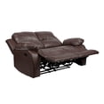 thumbnail image 2 of Lexicon Cranley Traditional Faux Leather Double Reclining Loveseat in Brown, 2 of 8