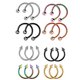 thumbnail image 1 of 24 piezas de anillos de nariz circulares de acero inoxidable con forma de herradura, 4 colores, piercing para el tabique nasal, diámetro de 6 a 10 mm, pendiente para cejas, aro para labio, 1 of 5
