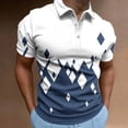 thumbnail image 2 of CHGBMOK Mens Short Sleeve Button Collared Neck Casual Shirts Summer Trendy Printed Stretch Top, 2 of 6
