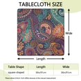 thumbnail image 2 of Floral Design Square Table Cover 36x36 Inch with Elastic Edging, Boho Style for Card Tables and Outdoor Settings, 2 of 6