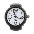 thumbnail image 5 of Anillo de dedo con forma de reloj unisex, de cuarzo, elegante y moderno (negro), 5 of 5
