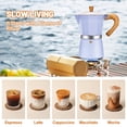 thumbnail image 6 of 6 Cup Aluminum Espresso Stovetop Moka Pot Express Coffee Maker Percolator Italian Classic Mocha Coffee Machine for Italian and Cuban Cafe Brewing for Home & Camping 300ml 10oz, 6 of 7