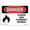 thumbnail image 1 of SignMission OS-DS-A-1218-L-2043 12 x 18 in. OSHA Danger Sign - Storage Area Flammable Material, 1 of 1