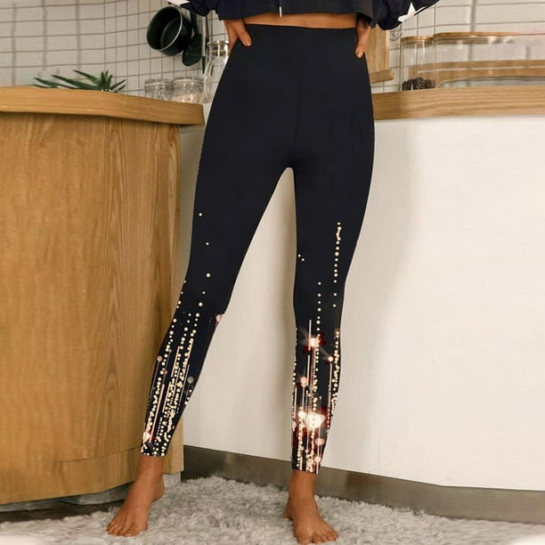 MKLEKYY Leggings de yoga para mujer, leggings deportivos de cintura alta, pantalones largos estampados, mallas de yoga, pantalones de entrenamiento elásticos