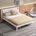 thumbnail image 6 of Costway Queen Wooden Platform Bed with 12 Slats Headboard & Under Bed Storage White, 6 of 10