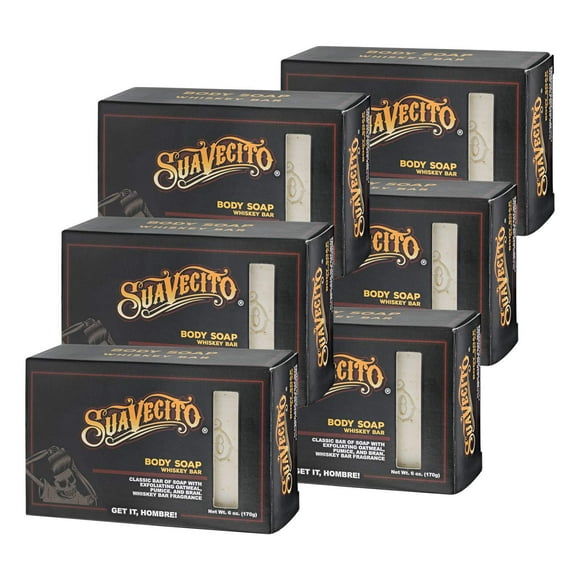 Suavecito Body & Hand Soap Bars Moisturizing Masculine Whiskey Bar Fragrance 6 Oz 3 Pack