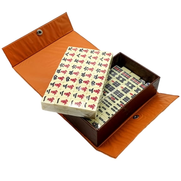 Sinyiin Family Friendly Compact Mahjong Game Set With Vibrant Shingles Outdoor Indoor Use