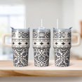 thumbnail image 2 of Bohemian Themed 20oz Tumbler Gift for Her, Insulated Stainless Steel Travel Coffee Cup with Handle, Leak-Proof, Straws Included, 2 of 5
