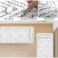thumbnail image 6 of Anti Fatigue Kitchen Mat,Black and White Kitchen Rugs Sets of 2, Cushioned Non Slip Kitchen Floor Mats, Morocco Geometric Standing Mats for Sink, Laundry, Office, Desk 17"x47"+17"x29", 6 of 6