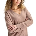 thumbnail image 4 of Lucky Brand Women's V-Neck Knit Sweater - Long Sleeve Relaxed Fit - Midweight (Small, Tan), 4 of 4