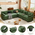 thumbnail image 5 of BedLuxury 111.5” Modular Sectional Sofa with Corner Seat, Modern Chenille Deep Seat Couches for Living Room, Office, 5-Seat, Green, 5 of 7