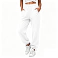 thumbnail image 2 of Sweatpants for Women Trendy Elastic Waist Cinch Bottom Lightweight Joggers Baggy Fit Jogger Pants,Adjustable Ankle Drawstring,Straight Leg Loose Trackpants,Fall Winter Casual Trousers with Pockets, 2 of 7
