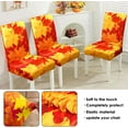 thumbnail image 3 of Fall Chair Covers for Dining Room Set of 4, Fall Maple Leaves Stretch Dining Chair Cover 4 Pieces, Washable Kitchen Chair Slipcovers 4 Pack, Removable Seat Protector for Thanksgiving Decor, 3 of 5