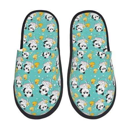 

Tideii Panda Bathing for Home Indoor Cotton Slippers Autumn and Winter EVA Plush Slippers Household Supplies Unisex-Large