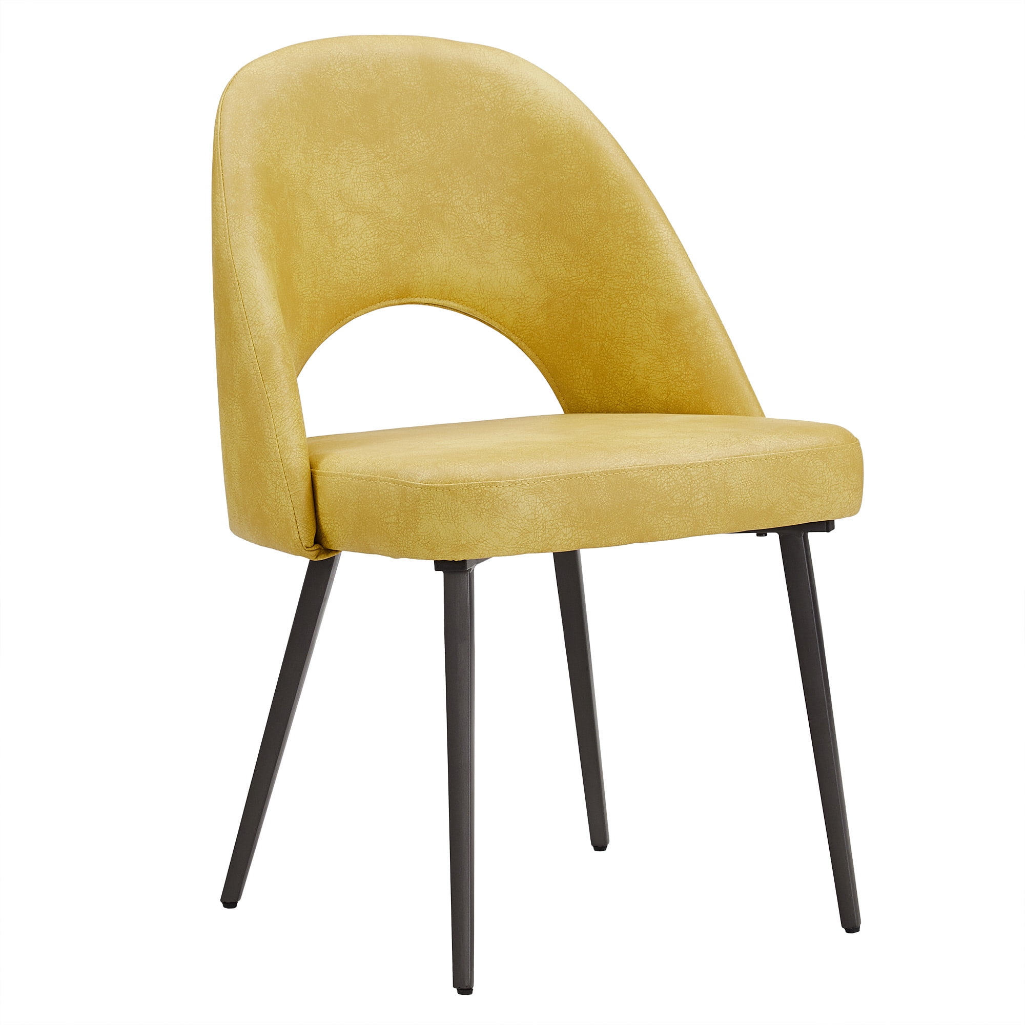Weston Home Kolten Upholstered Dining Chairs, Set of 2, Yellow PU Leather