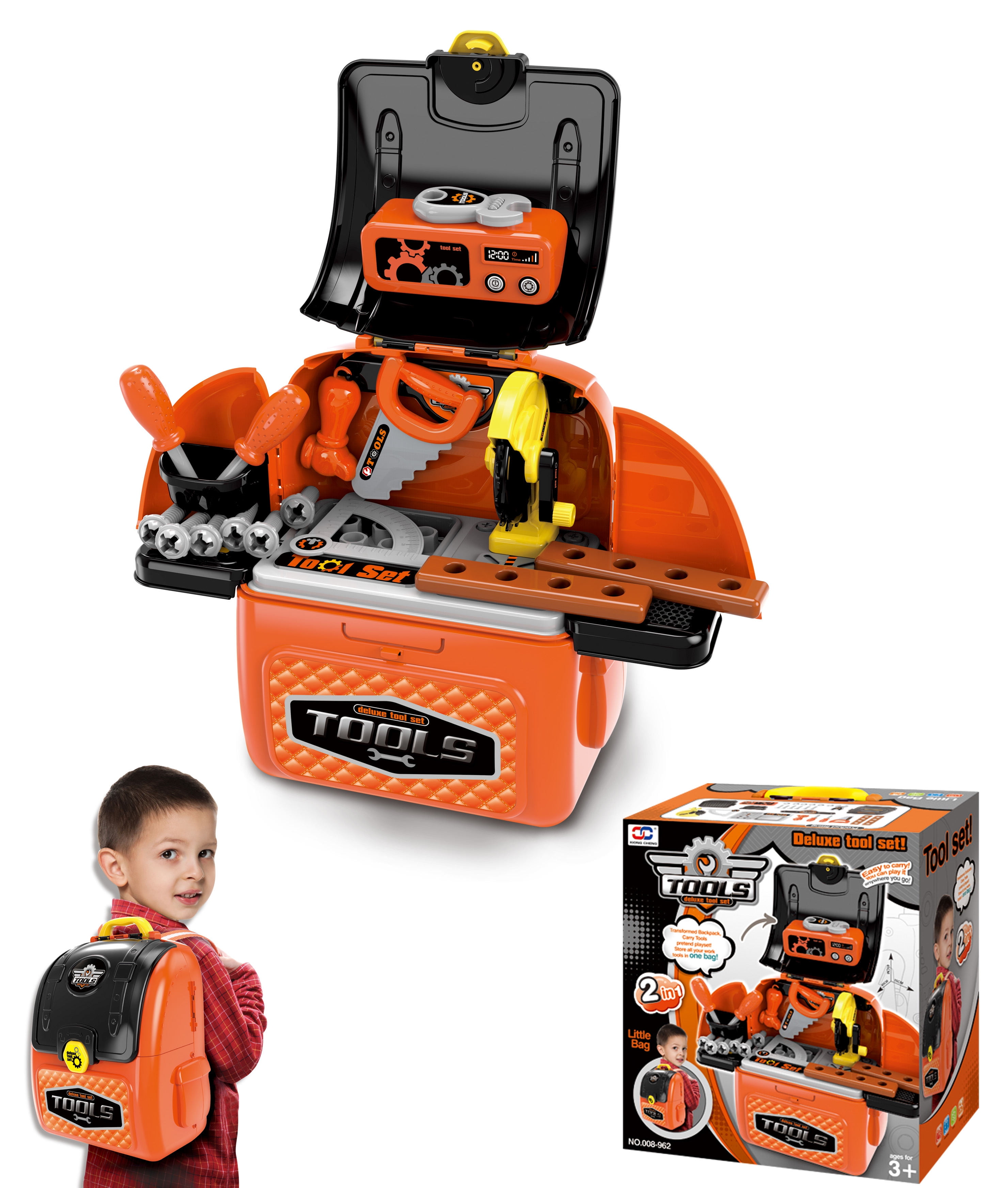 Kids Tool Set for Boys Age 3 4 5 6 7 Year Old Toys: Pretend Play Tools Set with Handy Backpack