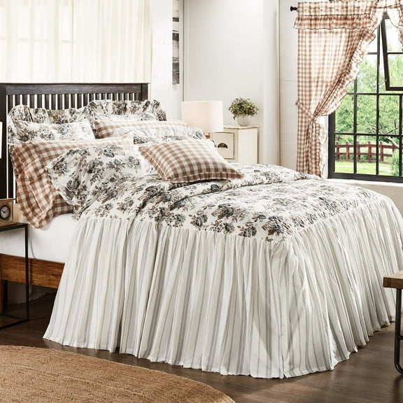 Annie Portabella Floral Ruffled King Coverlet 80x76 27