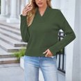 thumbnail image 1 of Ichuanyi liquidación de la moda mujeres manga larga tops de blusa con cuello en V de punto en v casual ICHUANYI WER202308182748, 1 of 9