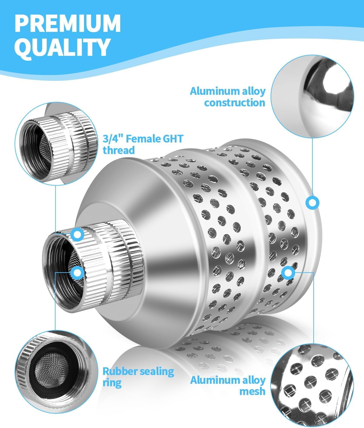 4 Set Bubbler Sprinkler Heads, 3/4 Inch Internal Thread Rustproof Aluminum Diffuser Flood Nozzle for Yard, Vegetable Garden, Soaker Sprinkler with 40 Inch Tape