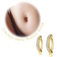 thumbnail image 3 of ZS 14G Clicker Belly Barbell Rings Inlaid White Zircon 925 Sterling Silver Belly Button Piercing Curved Navel Barbell Body Jewelry, 3 of 4