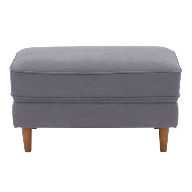 CorLiving Mulberry Versatile Mid-Century Modern Upholstered and Padded Ottoman with Wood Legs