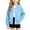 Light Blue, variant on Little Girls Boys Long Sleeve Sweatshirt Snap Button Down with Side Pockets Loose Fit Soft Comfortable Casual Fall Outwear for Kids 4-15 Years