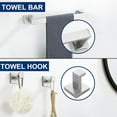 thumbnail image 2 of 5 Piece Bathroom Hardware Accessories - Brushed Nickel, 24Inch Towel Racks, Stainless Steel Square Towel Bar Set, Wall Mounted, 2 of 8