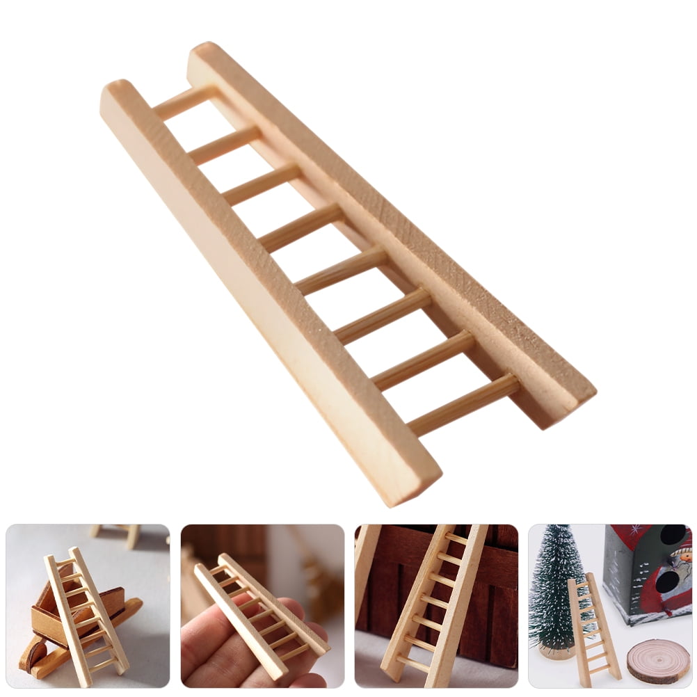 LIFKOME 1Pcs Mini Ladder Decor for Tiny Houses with Wood Material and Ladder Shape for DIY Projects