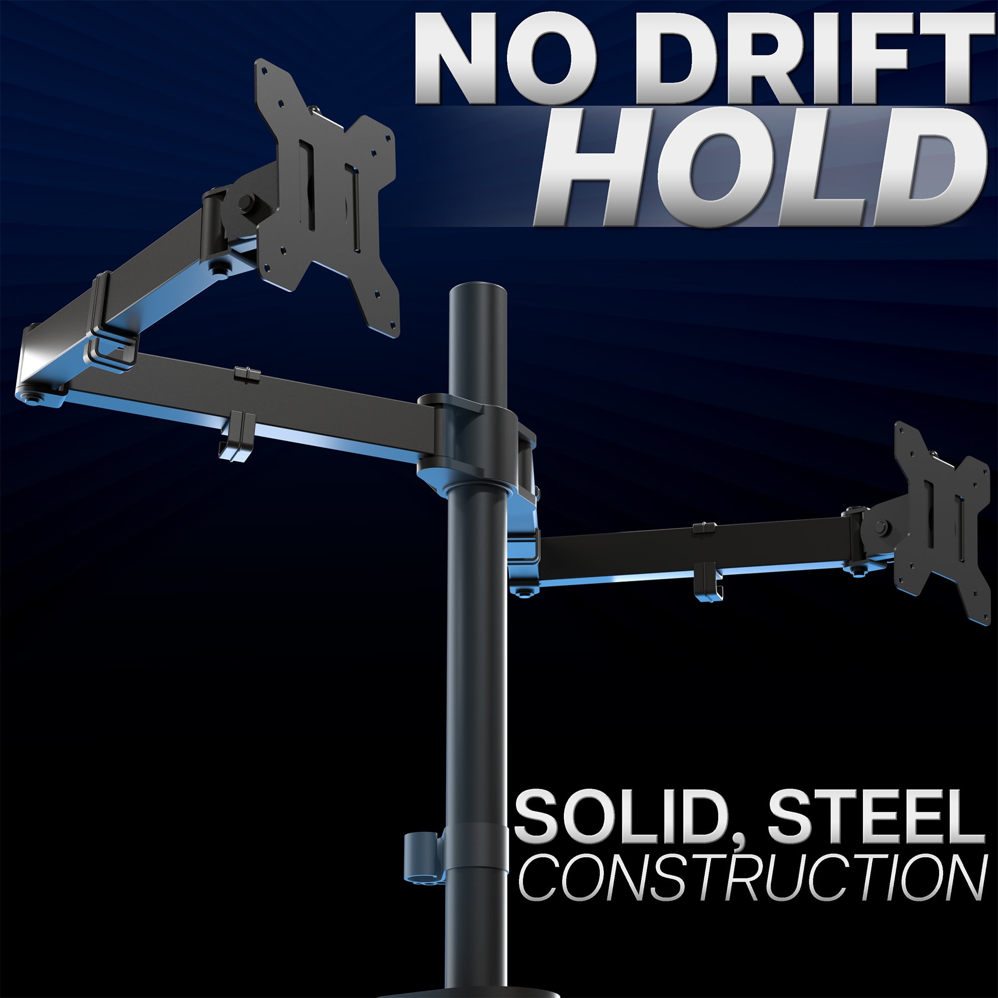 VIVO Black Dual Monitor Adjustable Desk Mount, Fits Ultrawide Screens up to 38"