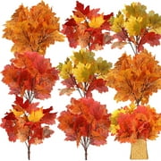 8 Bundles Fall Leaves Decor Artificial Maple Leaves StemsBranches Faux Fall Fake Autumn Leave for ThanksgivingTable Centerpieces Decoration
