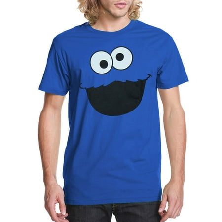 Sesame Street Cookie Monster Face Adult T-Shirt (The Best Of Kermit On Sesame Street)